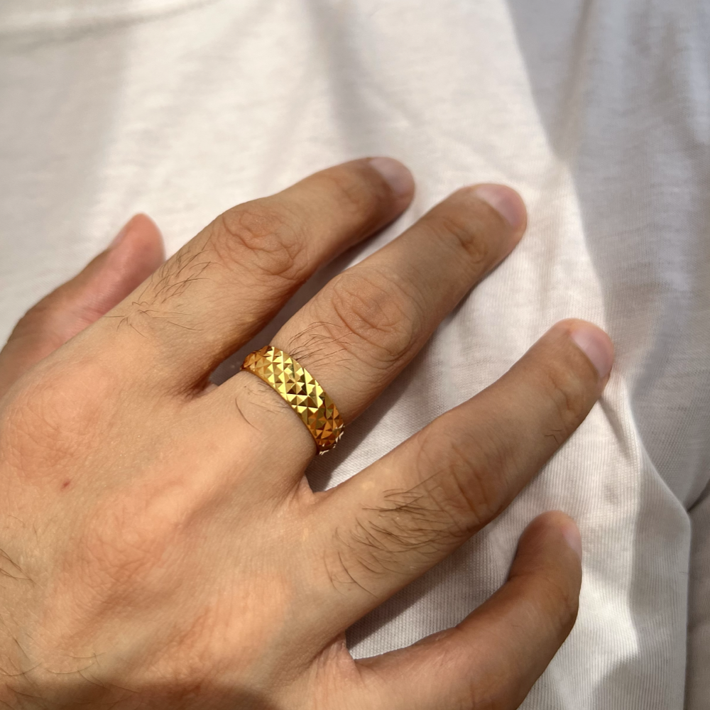 Twisted Panache Men Gold Ring